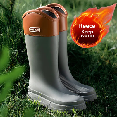 Μοντέρνα γυναικεία παπούτσια βροχής Ελαφριά με ψηλές μπότες αδιάβροχα αντιολισθητικά μποτάκια ενηλίκων Νέου στυλ Λαστιχένια παπούτσια με μακριά μπότα