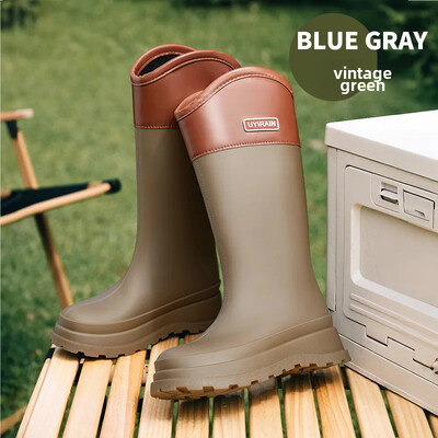 Μοντέρνα γυναικεία παπούτσια βροχής Ελαφριά με ψηλές μπότες αδιάβροχα αντιολισθητικά μποτάκια ενηλίκων Νέου στυλ Λαστιχένια παπούτσια με μακριά μπότα