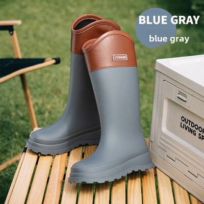 Μοντέρνα γυναικεία παπούτσια βροχής Ελαφριά με ψηλές μπότες αδιάβροχα αντιολισθητικά μποτάκια ενηλίκων Νέου στυλ Λαστιχένια παπούτσια με μακριά μπότα