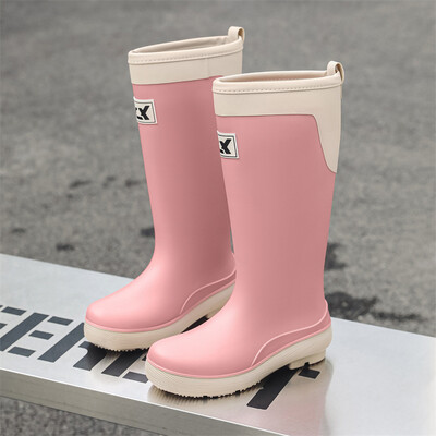 Aukšto vamzdžio lietaus batai moteriški madingi lietaus batai lauko storapadžiai vandeniui atsparūs batai guminiai batai