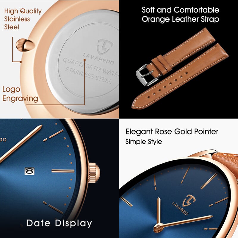 Ανδρικό ρολόι Μινιμαλιστικής μόδας Απλό ρολόι καρπού αναλογικό ραντεβού με ταινία από πλέγμα από ανοξείδωτο ατσάλι