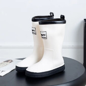 Нови ботуши за дъжд Дамски летни противоплъзгащи се тенденции Меки обувки за дъжд Външен риболов на крак Зимни топли водоустойчиви обувки с дебела подметка