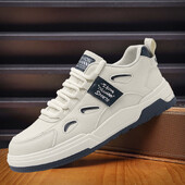 Vulkaniseeritud kingad Moodsad lihtsad meeste tossud hingavad kerged paksu tallaga kingad libisemiskindlad kulumiskindlad vabaajajalatsid