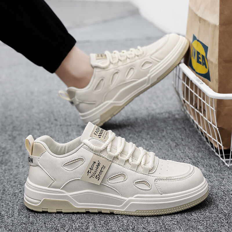 Vulkaniseeritud kingad Moodsad lihtsad meeste tossud hingavad kerged paksu tallaga kingad libisemiskindlad kulumiskindlad vabaajajalatsid