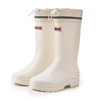 Modne ženske kišne čizme u korejskom stilu, srednje visoke čarape, vunene podstave, tople, svestrane, vodootporne kožne vanjske cipele