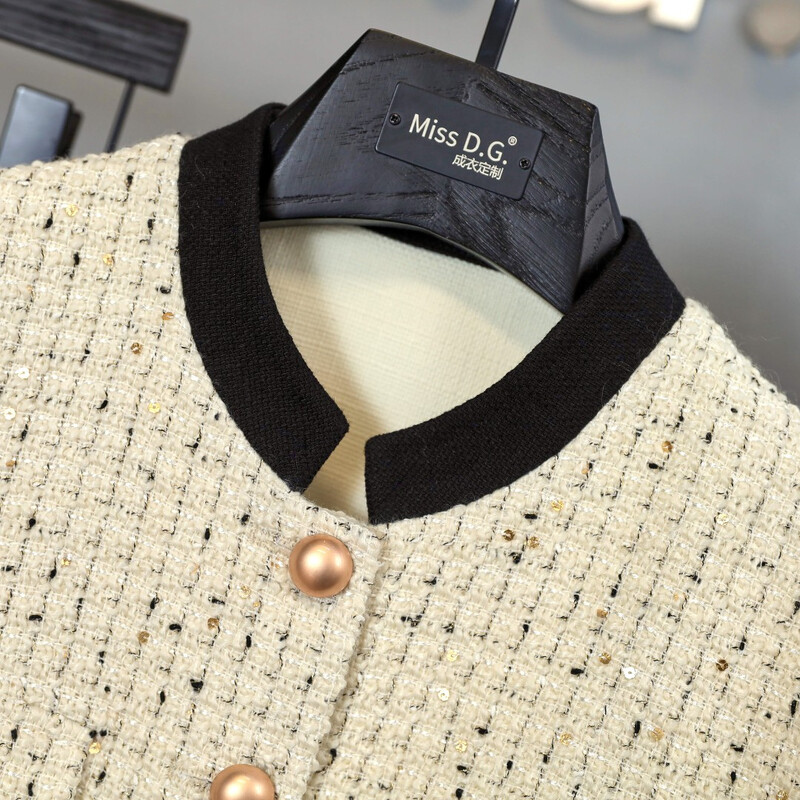 Moda de înaltă calitate pentru femei, iarnă, toamnă, set de 2 piese, cu parfum mic, haină din tweed, jachetă, topuri + fuste mini plisate.