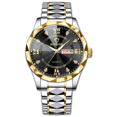 BINBOND B2521 Modni luksuzni poslovni muški satovi 30M vodootporni tjedni sat s datumom Sportski kvarcni muški ručni sat Relogio Masculino