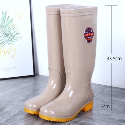 Water Shoes High Tube Rain Παπούτσια Γυναικεία χειμωνιάτικα γεμισμένα ζεστά παπούτσια από καουτσούκ Mid-calf Άνοιξη και Φθινόπωρο Rainy Day Rain Boots Χονδρική