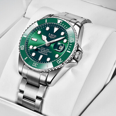 UUED parimad LIGE kaubamärgi vabaaja moodsad käekellad meestele, sõjaväelastele, täisterasest randmekellad Luksuslik suurte meeste käekell Relojes Hombre