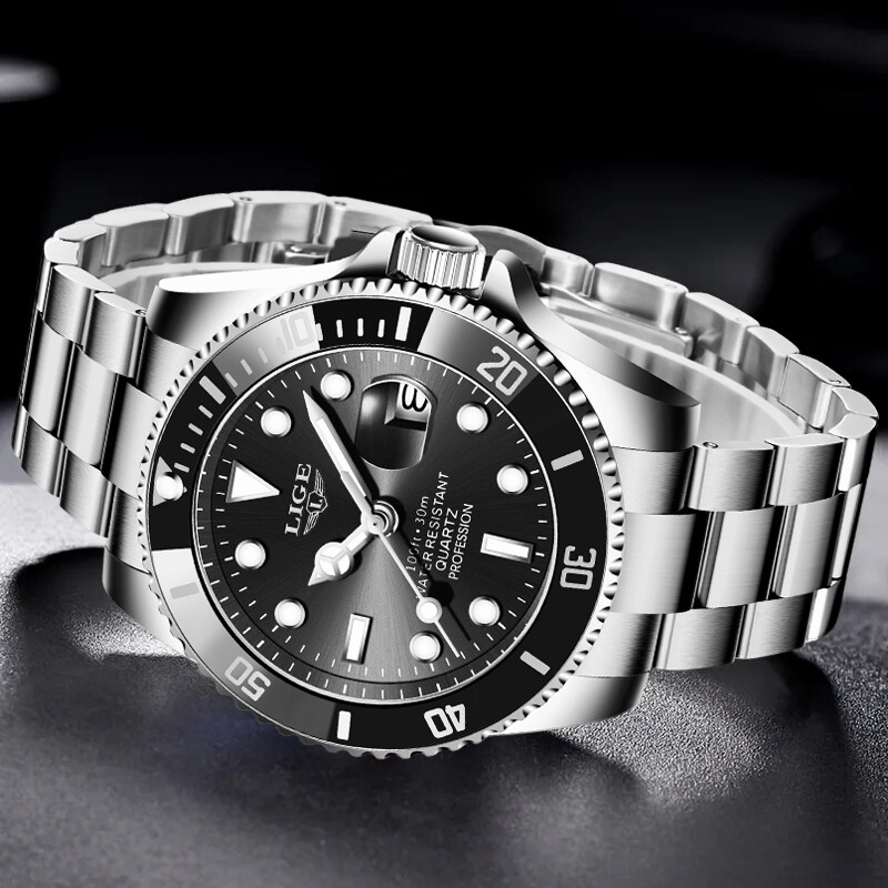 UUED parimad LIGE kaubamärgi vabaaja moodsad käekellad meestele, sõjaväelastele, täisterasest randmekellad Luksuslik suurte meeste käekell Relojes Hombre