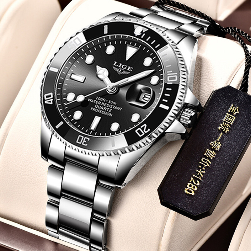 UUED parimad LIGE kaubamärgi vabaaja moodsad käekellad meestele, sõjaväelastele, täisterasest randmekellad Luksuslik suurte meeste käekell Relojes Hombre