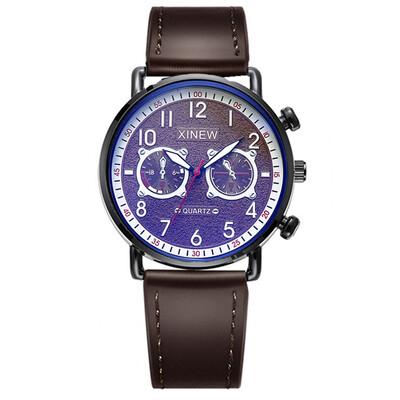 Muški originalni ručni satovi marke XINEW, studenti, dječaci, ležerna kožna narukvica, jedan kvarcni ručni sat Relogios Masculinos 2024.