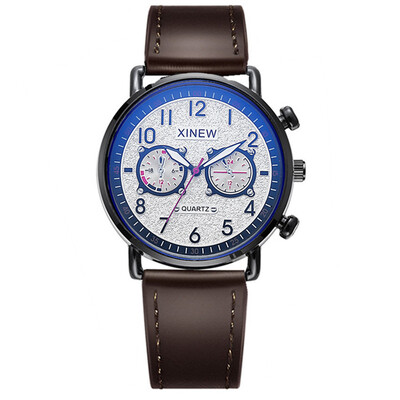 Muški originalni ručni satovi marke XINEW, studenti, dječaci, ležerna kožna narukvica, jedan kvarcni ručni sat Relogios Masculinos 2024.