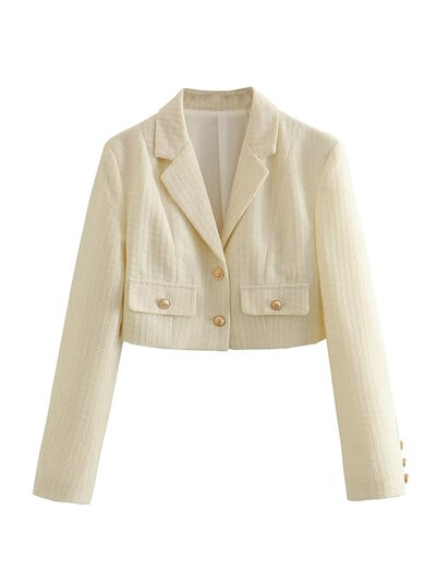 Ženski elegantni bijeli dvodijelni set od tvida Jesenska moda 2023. Ženske elegantne suknje Kompleti ulične odjeće Djevojke Slatka uska odijela Chic