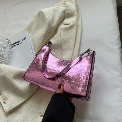 Modna izuzetna torba za kupovinu Retro ležerne ženske torbe na rame Ženska kožna jednobojna ručna torbica s lancem