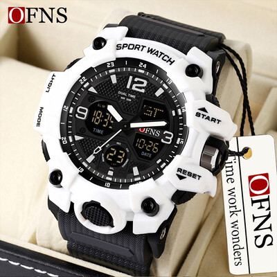 OFNS Ceasuri de sport pentru bărbați, marca de top G Style, ceas militar cu cuarț, ceas de mână digital cu LED, impermeabil, pentru bărbați, ceas Relogio