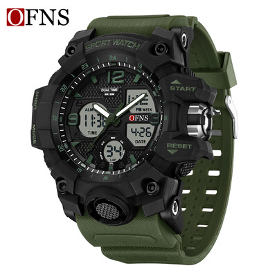 OFNS Top Brand G Style Sportski muški satovi Vojni kvarcni sat Muški vodootporni LED digitalni ručni sat za muškarce Relogio