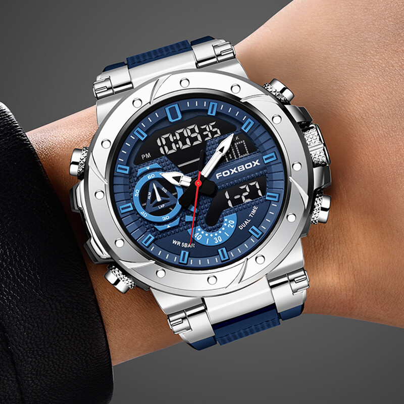 LIGE 2024 UUS Moodne meeste käekell Luksuslik originaal Quartz Digital Analog Sport Military 50M veekindel kella käekell meestele