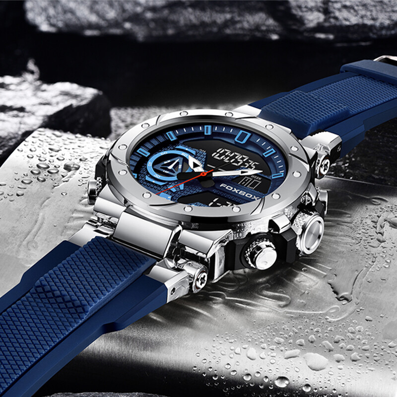 LIGE 2024 UUS Moodne meeste käekell Luksuslik originaal Quartz Digital Analog Sport Military 50M veekindel kella käekell meestele