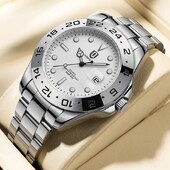 QINGXIYA brändi luksuslik meeste kvartskell Roostevabast terasest rihm veekindel helendav kalender meeste käekellad Relogio Masculino