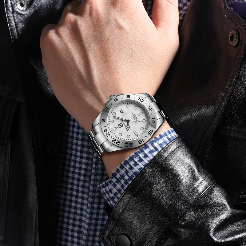 QINGXIYA brändi luksuslik meeste kvartskell Roostevabast terasest rihm veekindel helendav kalender meeste käekellad Relogio Masculino