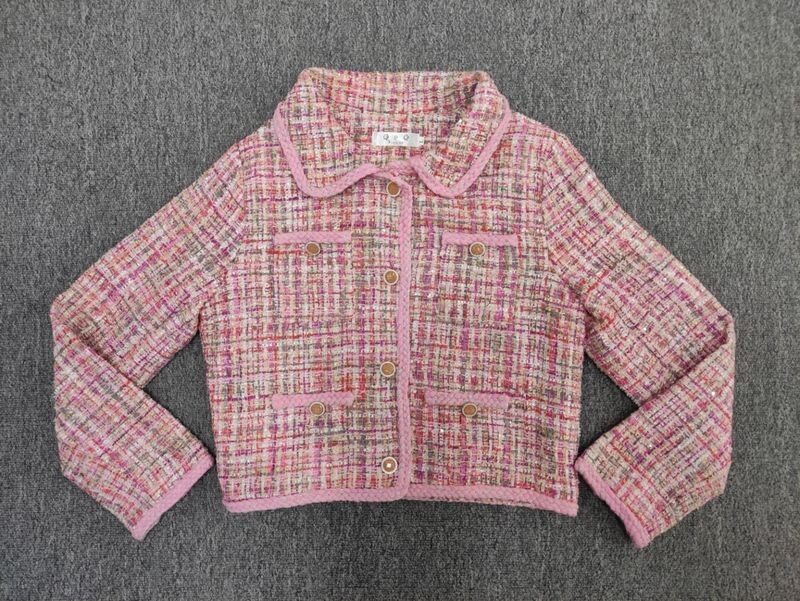 Temperament Celebrity Gruba jakna od tvida Suknja Dvodijelni set Žensko korejsko modno polo ovratnik Slatko karirano široko široko jesensko odijelo