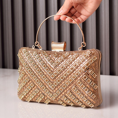 Värvilised unikaalsed kotid Diamond Bling Clutch Luksuslikud naised Kvaliteetne disain Brändi käekotid Kristallid Õhtune õlakott