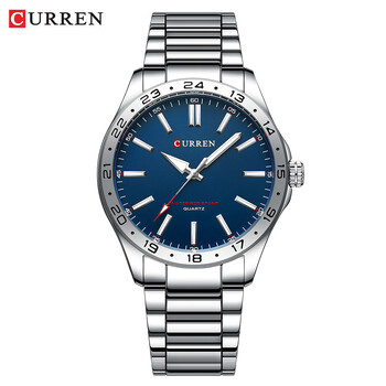 Ανδρικό ρολόι χαλαζία CURREN 8452 Simple Fashion Leisure Επαγγελματικό ρολόι Μαύρο ασημί ανοξείδωτο λουρί ανδρικό ρολόι χειρός