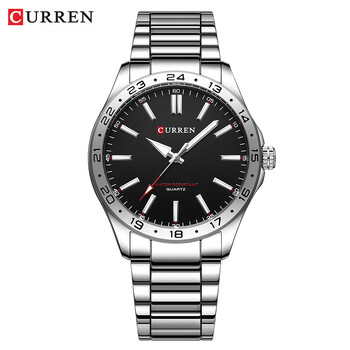 Ανδρικό ρολόι χαλαζία CURREN 8452 Simple Fashion Leisure Επαγγελματικό ρολόι Μαύρο ασημί ανοξείδωτο λουρί ανδρικό ρολόι χειρός