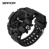 SANDA 6030 Youth Fashion Electronic Sports Ανδρικό ρολόι Military Army Quartz Outdoors Casual 50M αδιάβροχο ψηφιακό ανδρικό ρολόι LED