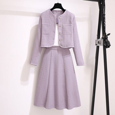 Elegantna ženska odjeća Gornja suknja u stilu tvida Jesen 2023. Nova modna ženska odjeća velikih veličina
