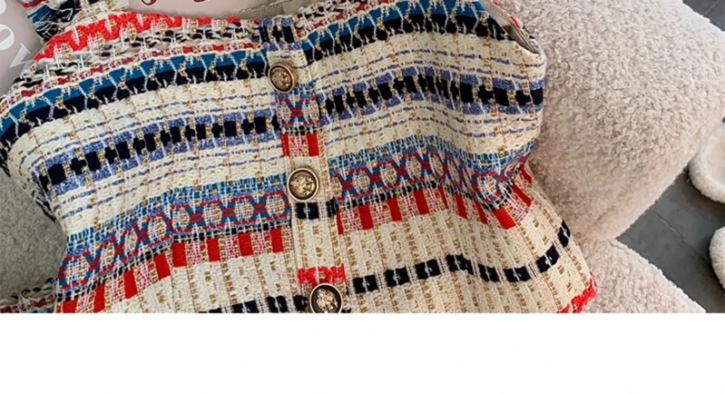 Seksi 2-dijelni komplet s prugama od tvida Elegantna ženska kratka vesta Kratka nova ljetna majica + suknja A-kroja Vintage dvodijelni komplet suknji