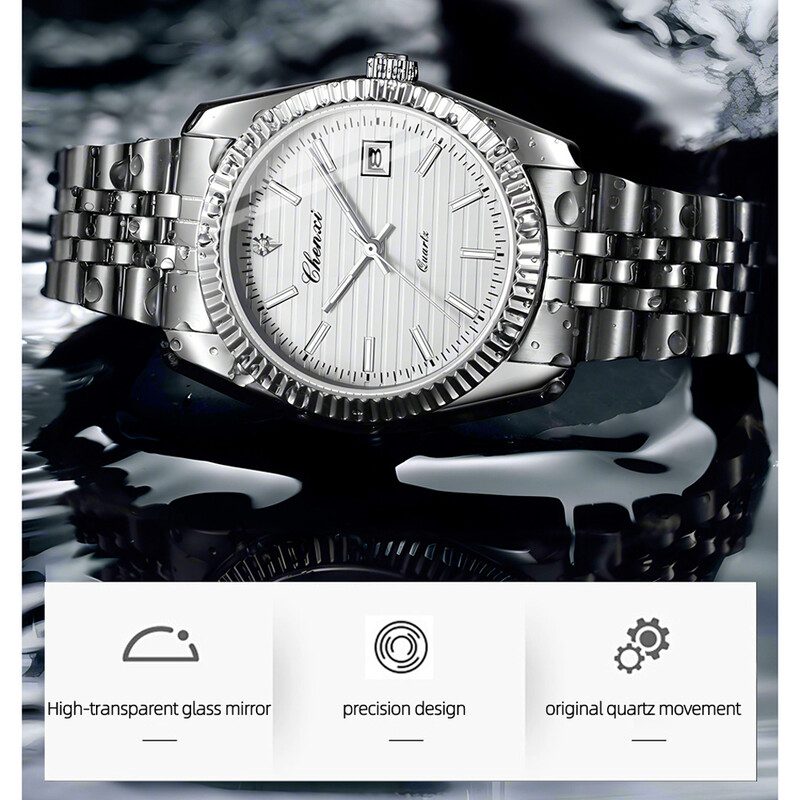 CHENXI 2024, novi muški kvarcni satovi od nehrđajućeg čelika od 35 mm, poslovni sportski kalendar, klasični kreativni ručni sat za muškarce