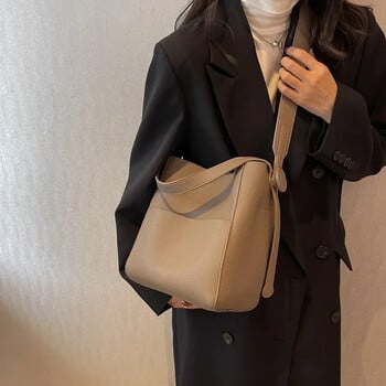 Bucket Shoulder Bags for Women 2024 Female Designers Trend Μικρές δερμάτινες τσάντες χιαστί και τσάντες