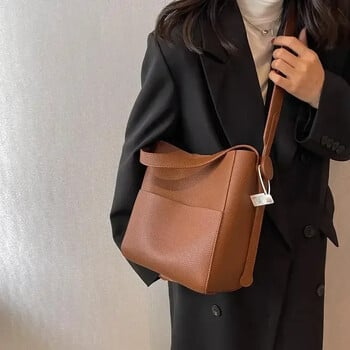 Bucket Shoulder Bags for Women 2024 Female Designers Trend Μικρές δερμάτινες τσάντες χιαστί και τσάντες