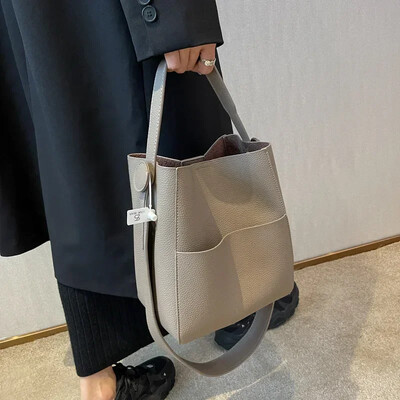 Bucket Shoulder Bags for Women 2024 Female Designers Trend Μικρές δερμάτινες τσάντες χιαστί και τσάντες