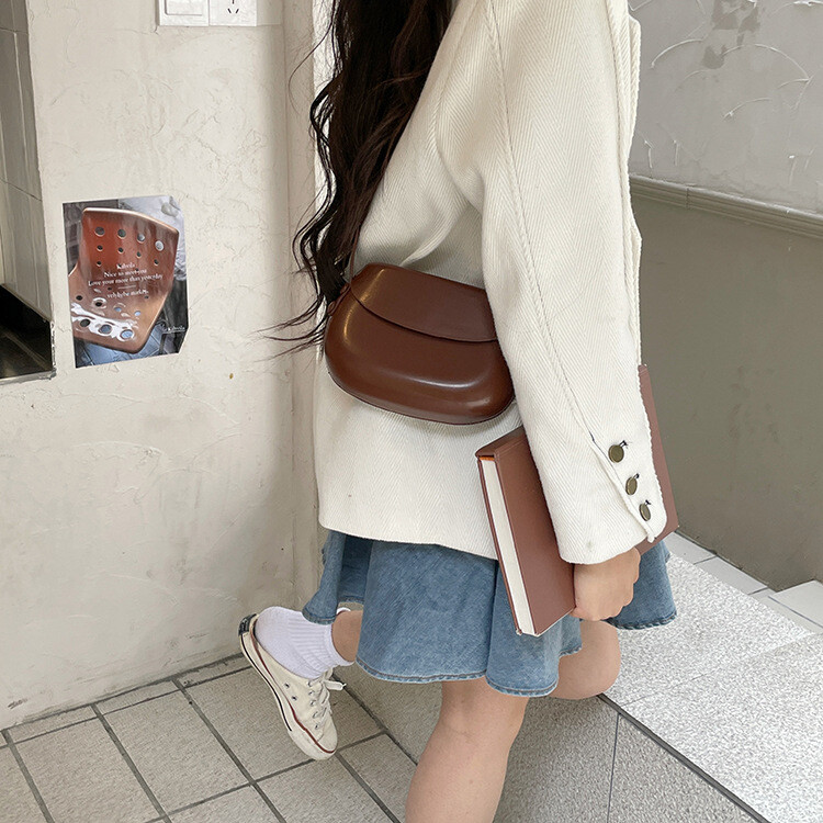 Geantă Messenger mică pentru femei, solidă, din piele PU, geantă de umăr strălucitoare, genți de șa la modă