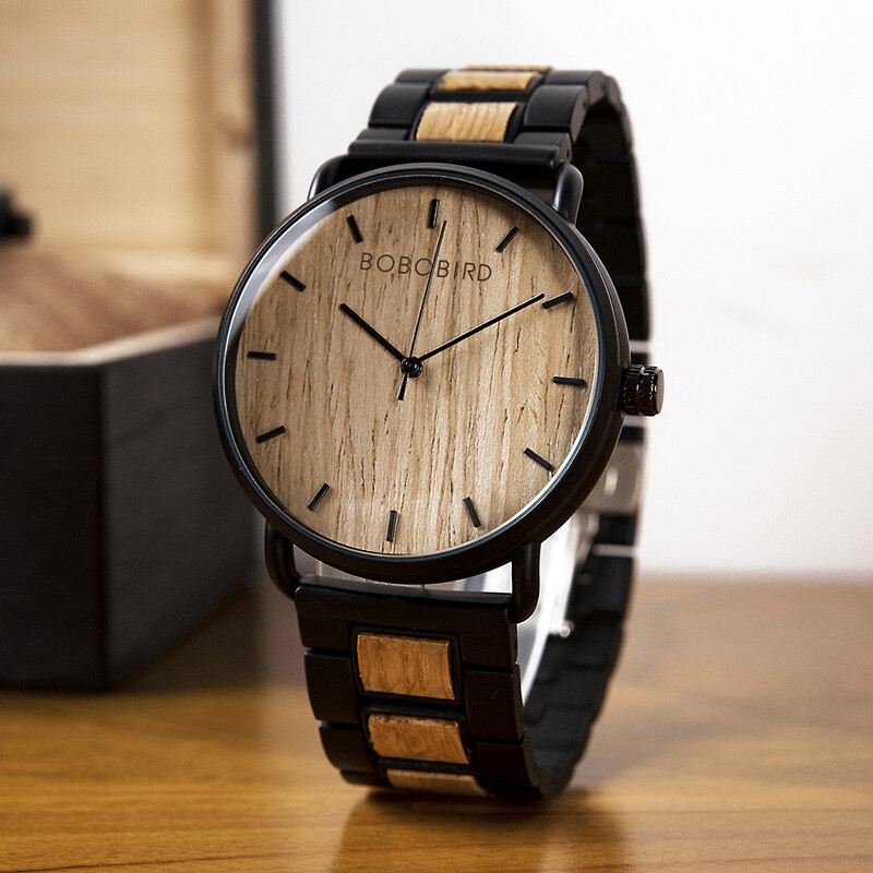 BOBO BIRD Muški sat Zebra Wood Luksuzni brend montre homme Kvarcni ručni satovi Muški sat Jednostavni ultratanki satovi za muškarce