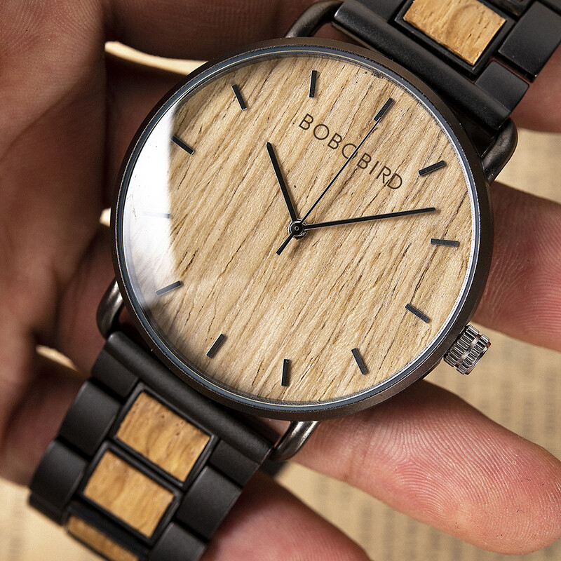 BOBO BIRD Muški sat Zebra Wood Luksuzni brend montre homme Kvarcni ručni satovi Muški sat Jednostavni ultratanki satovi za muškarce