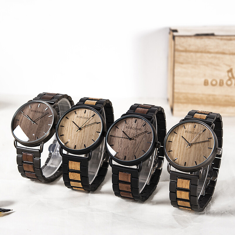BOBO BIRD Muški sat Zebra Wood Luksuzni brend montre homme Kvarcni ručni satovi Muški sat Jednostavni ultratanki satovi za muškarce