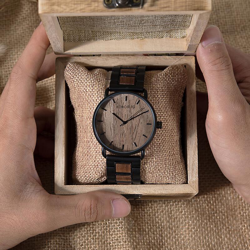 BOBO BIRD Muški sat Zebra Wood Luksuzni brend montre homme Kvarcni ručni satovi Muški sat Jednostavni ultratanki satovi za muškarce