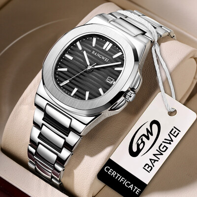 2024 Novi LIGE luksuzni sat muški poslovni vodootporni muški sat sa svijetlećim datumom od nehrđajućeg čelika kvadratni kvarcni muški sat reloj hombre