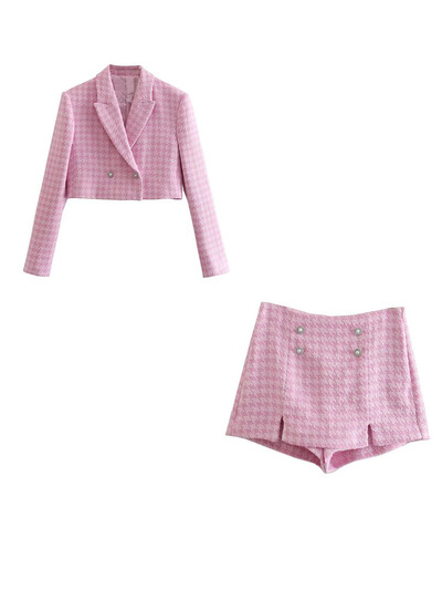 Klacwaya Komplet od tvida 2-dijelni šik sako Žensko odijelo Kompleti kratkih hlača Žensko odijelo s kratkim hlačama 2022. Ženska odijela