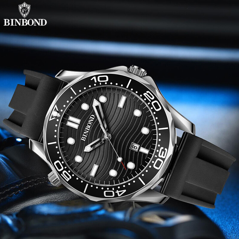 BINBOND B2820 Novi ležerni modni ultratanki muški kvarcni satovi serije Sea Horse 30M vodootporni svjetleći sportski muški satovi