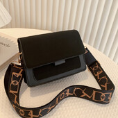 Чанта през рамо с широки презрамки с капак Малки дамски чанти през рамо Обикновени класически дамски чанти Sac A Main Femme сумка женская