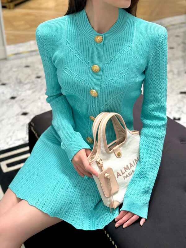 Malo mirisno odijelo Jesenski pleteni kardigan Top Suknja visokog struka 2-dijelna odgovarajuća odjeća Elegantna ženska uska ženska haljina