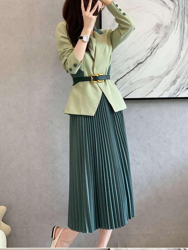 Ženska odjeća Trend 2024. Suknja Midi odijela Uredski ženski dvodijelni komplet dugih rukava Korejska odjeća Luksuzni festival u korejskom stilu