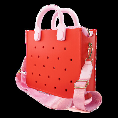 Šarena modna ženska torba na rame Ružičasta cijan gumena torba za žene Djevojka Ljetni stil na rame Torba za plažu prikladna torba Charms