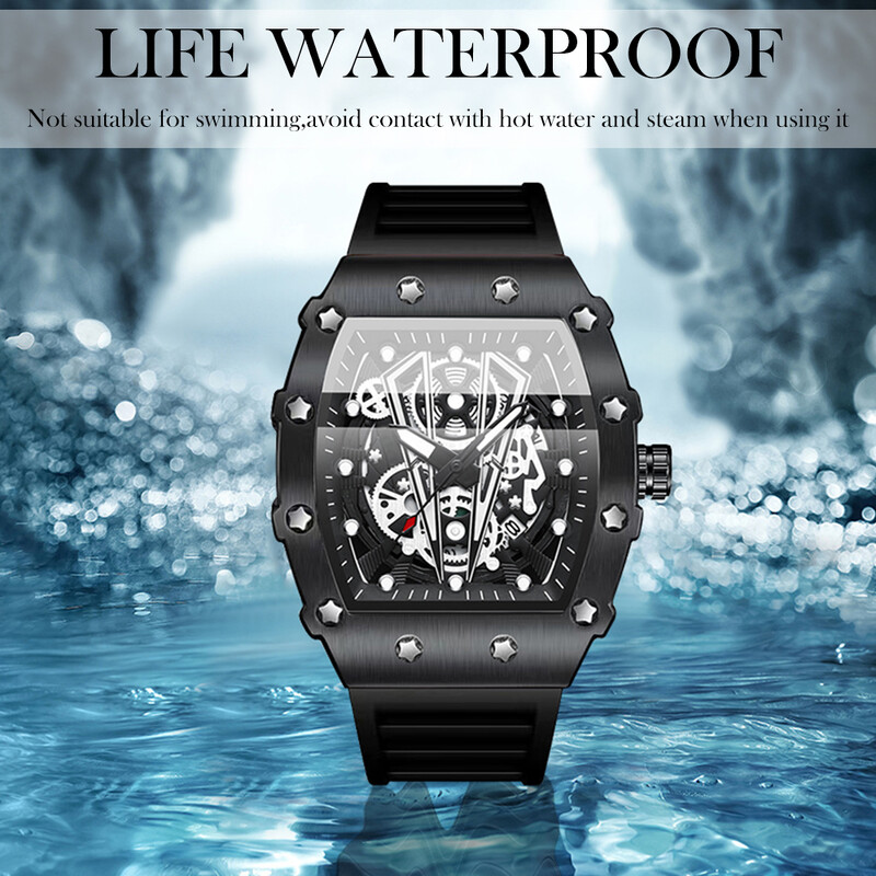 Sat s velikim brojčanikom za muškarce Kvarcni vodootporni sportski četvrtasti svjetleći sat za muškarce Vanjskotrgovinski sat s velikim brojčanikom za muškarce Kvarc Wa