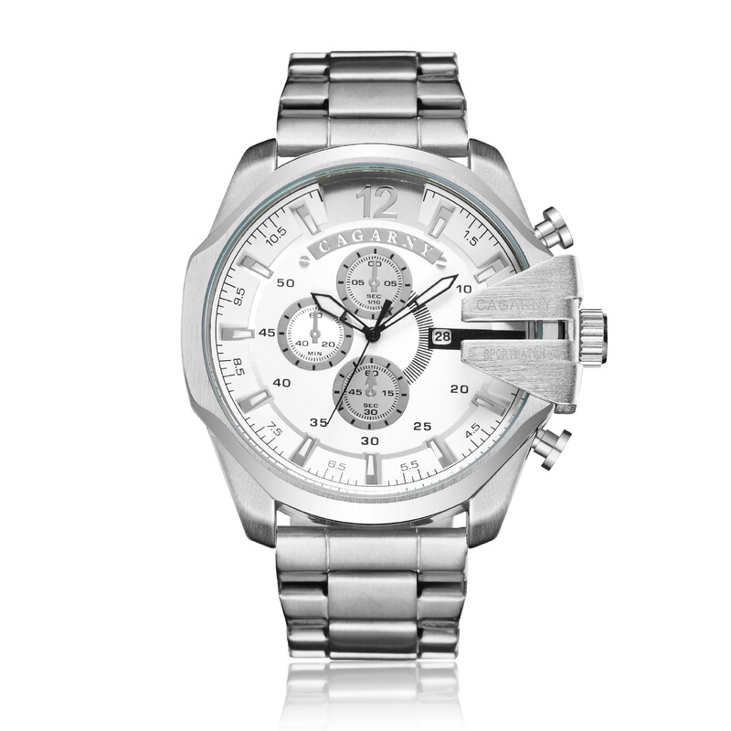 CAGARNY Γνήσια επωνυμία Large dial 6839 Fashion Casual ρολόγια για άντρες αδιάβροχο ανδρικό ρολόι χειρός από χαλαζία από ανοξείδωτο ατσάλι